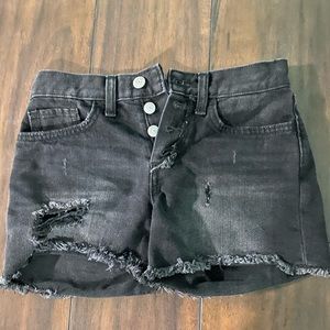 old navy black ripped shorts